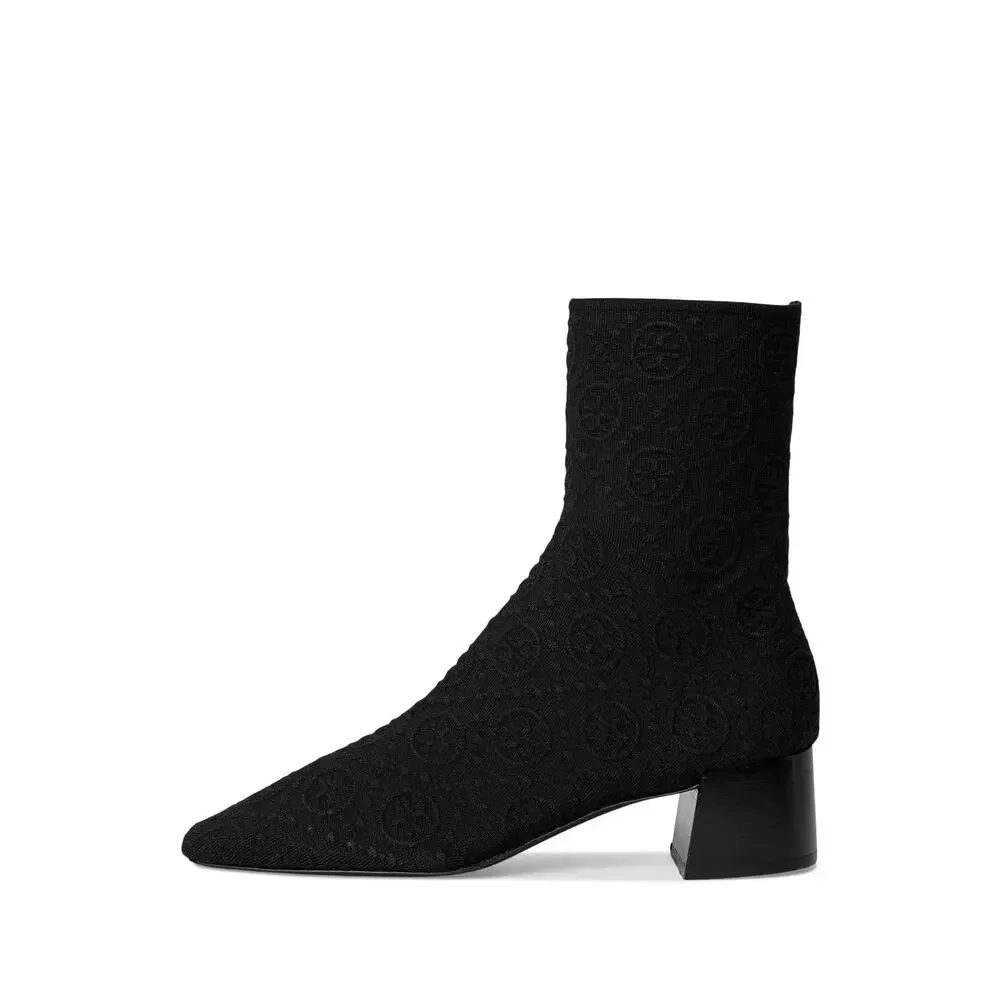 TORY BURCH WOMENS STRETCH ANKLE BOOT 45MM PERFECT BLACK 9 MEDIUM